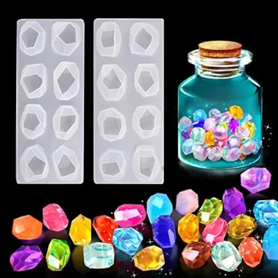 Afbeelding van Rolin Roly 2 stuks gietvormen onregelmatige hars kristalvorm veelzijdige vormen siliconen epoxy mal geometrische sieraden kostbare decoratie cadeau knutselen