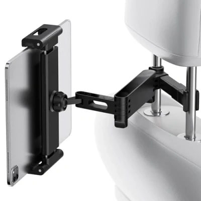 Afbeelding van GlasFlength Tablethouder voor auto, uittrekbaar, tablethouder, 360 graden draaibaar, telefoonhouder 4 tot 12 inch iPad en telefoons, tablet, auto (zwart)