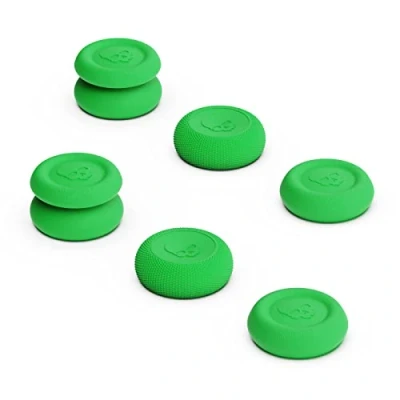 Afbeelding van Skull &amp; Co. Duimgreepset, joystick dop, analoog stick dop voor Nintendo Switch Pro PS5 / PS4 Slim/Pro Controller neongroen, 3 paar (6 stuks)