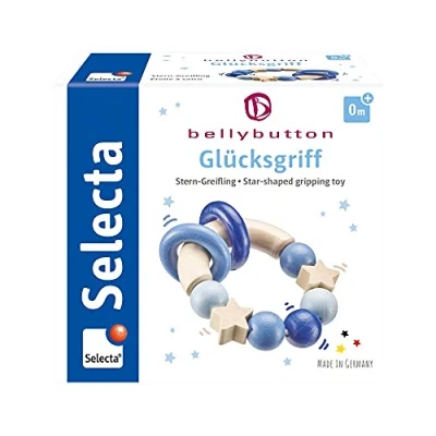 Afbeelding van Selecta Spielzeug Grijpring Geluksgreep Jongens 10 Cm Hout Naturel/blauw