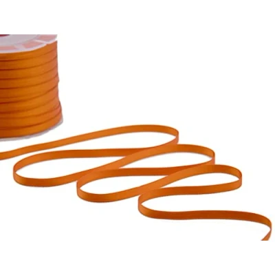 Afbeelding van Furlanis Dubbel satijnen lint, Italiaanse stof oranje, 6 mm x 25 m