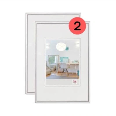 Afbeelding van Walther Design Lot van 2 frames KV045SD New Lifestyle fotolijst, kunststof, 30 x 45 cm, zilver, stuks