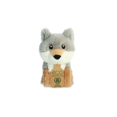 Afbeelding van Eco Nation Pluchen Knuffel Mini Wolf 13 cm