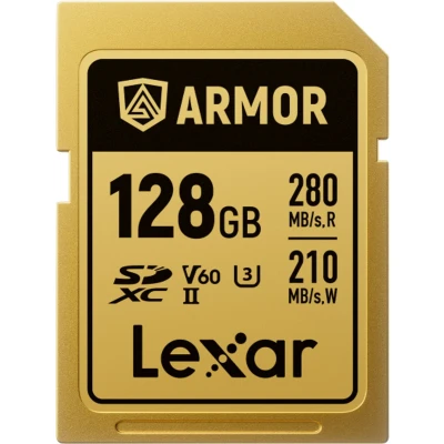 Afbeelding van Lexar SDXC ARMOR Gold UHS II 128GB V60 IP68