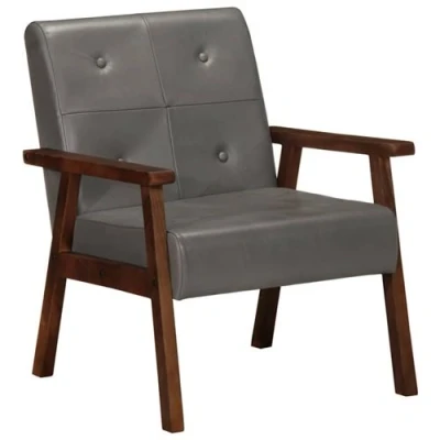 Afbeelding van Fauteuil echt leer grijs