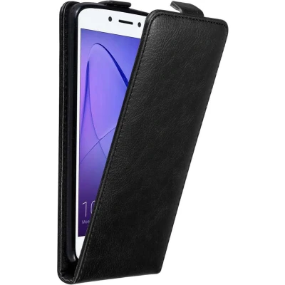 Afbeelding van Cadorabo Hoesje geschikt voor Honor 6A in ZWARTE NACHT Beschermhoes flip design Case Cover met magnetische sluiting
