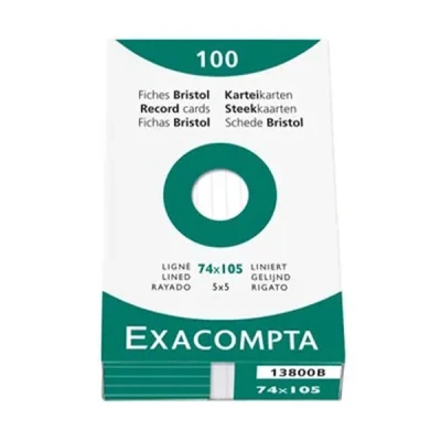 Image de EXACOMPTA Fiches bristol, A7, ligné, blanc