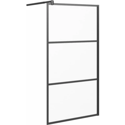 Afbeelding van Inloopdouchewand 100x195 cm mat ESG glas zwart
