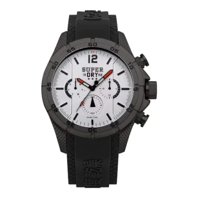 Afbeelding van Superdry SYG257B kwartshorloge voor heren met siliconen band, armband, grijs., Armband