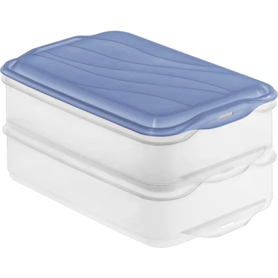Afbeelding van Rotho Vleeswarendoos Bewaardoos Vershouddoos 2 x 1,35 l blauw