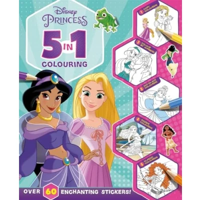 Afbeelding van With dot to dot, colour by numbers, copy colouring, and more! Disney Princess: 5 in 1 Colouring