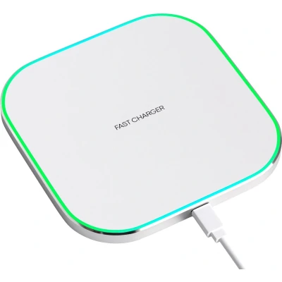 Afbeelding van Strex Draadloze Oplader 15W Inclusief Kabel QI Snellader Wireless Charger Fast LED Indicatie Wit