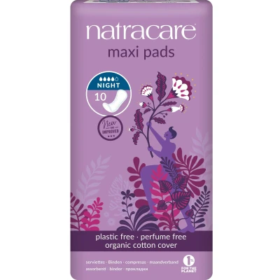 Afbeelding van 3x Natracare Maandverband Maxi Pads Nacht 10 stuks
