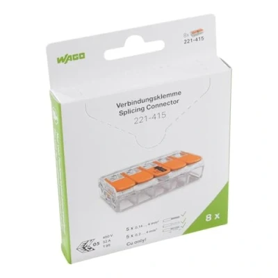 Afbeelding van Wago 5V verbindingsklem t/m 4mm² 8 stuks in blister