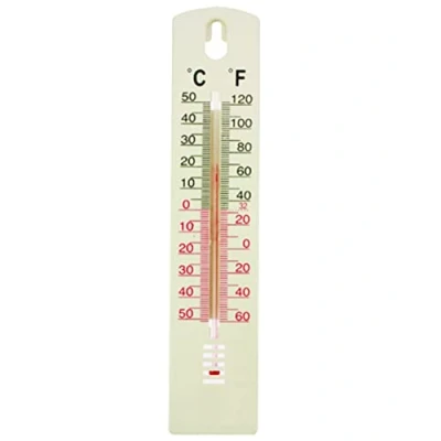 Afbeelding van PARENCE Wandthermometer van kunststof voor binnen en buiten Wit, 50 tot +50 C Celsius + Farhenheit