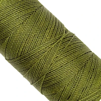Afbeelding van Linhasita Gewaxte draad 100 g / 170 m Polyester 1 mm dikke macrame, 30 kleuren legergroen