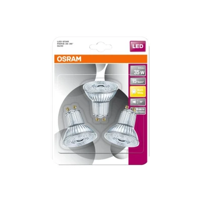 Afbeelding van Osram Led star par16 3,3w/827 230v gu10 blister van 3 lampen 4052899388192
