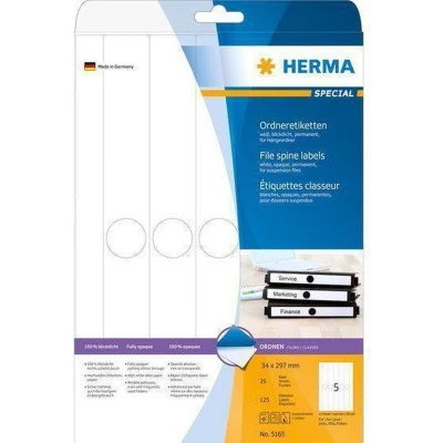 Afbeelding van Herma Suspension file labels white 34x297 SuperPrint 125pcs