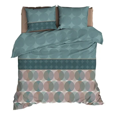 Afbeelding van Satin d&#039;Or Cercles Dekbedovertrek Tweepersoons 200x200/220 cm Grijs/Mineral