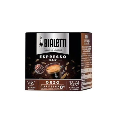 Image de Bialetti Caffè d&#039;Italia, boîte de 12 capsules, orge, compatible avec les machines à système fermé, 100% aluminium