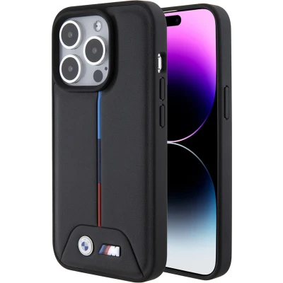 Afbeelding van iPhone 15 Pro Backcase hoesje BMW Effen Zwart Kunstleer