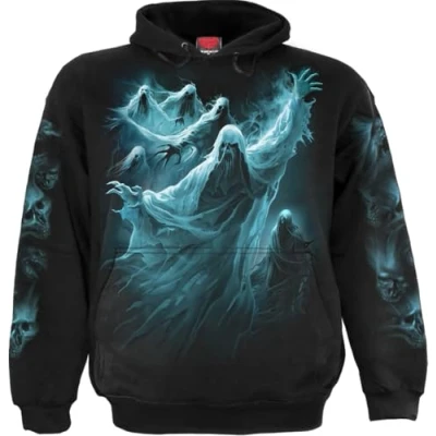 Afbeelding van Spiral Ghost Skull Hoodie/trui L Zwart