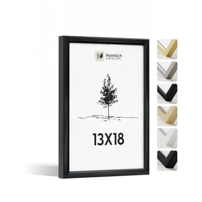 Afbeelding van Heimlich® 1 x zwart metalen fotolijst 13 18 cm kleine collage frame aluminium