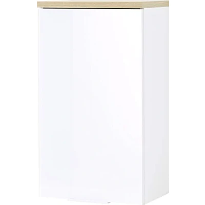 Afbeelding van Germania Armoire Murale de Salle Bain Blanc et Chêne Meuble Rangement