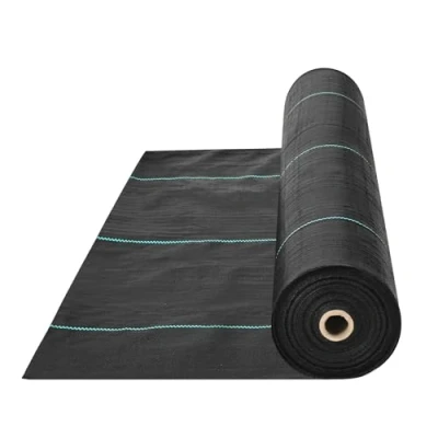 Image de VEVOR Toile de Paillage Anti Mauvaises Herbes 1x50 m Géotextile Tissé Repousse Herbe Sous Gravier 100 g/m² PP Perméable Résistant à la Déchirure pour Aménagement Paysager, Couvre sol, Noir