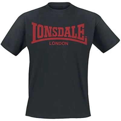 Afbeelding van Lonsdale ONE TONE Tshirt print, Heren, Maat: Large, Black/red