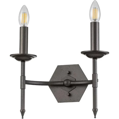 Afbeelding van Elstead Lighting LED Wandlamp Crown 2X E14 Max 60W Iron Gate