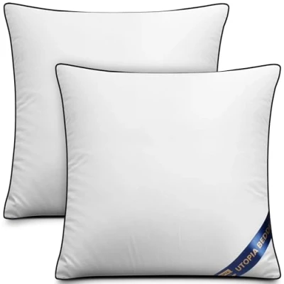 Afbeelding van Utopia Bedding Set van 2, kussenvulling voor bed en als sierkussens, bankkussens, sierkussens bank (Wit, 45 x cm)