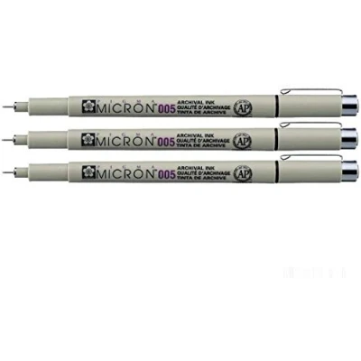 Afbeelding van Sakura Pigma Micron XSDK005 0,05 mm, zwart, 3 stuks