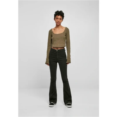 Afbeelding van Urban Classics Longsleeve, Dames, Maat: Medium, Olive