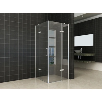 Afbeelding van Wiesbaden hoekinstap 2 draaideuren 900x900x2000 chr.8mm NANO