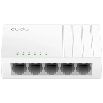 Afbeelding van Cudy GS105U 5 poorts gigabit ethernet switch met USB C stopcontact Plug &amp; Play onafgeschermde kunststof behuizing zonder onbeheerde ventilator