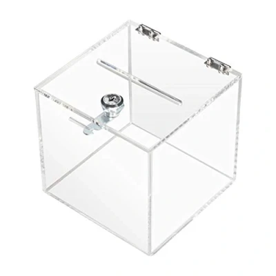 Afbeelding van HMF 46919 Donatiebox, Urn bankbiljetten, voor Scrutines, kubusvorm, acryl, 15 x cm