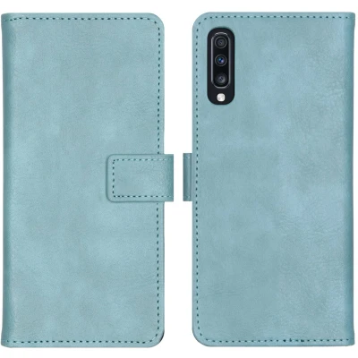 Afbeelding van iMoshion Hoesje Geschikt voor Samsung Galaxy A70 Met Pasjeshouder Luxe Bookcase Lichtblauw