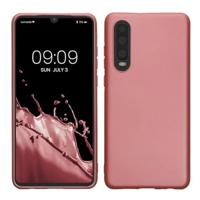 Afbeelding van kwmobile telefoonhoesje geschikt voor Huawei P30 Hoesje smartphone Back cover in metallic roségoud