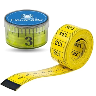 Afbeelding van 2 in 1 meetlint, 150 cm, nauwkeurige meting, meetlint cm + inches, opbergdoos