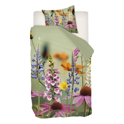 Afbeelding van Snoozing Foxglove Dekbedovertrek Eenpersoons 140x200/220 cm + 1 kussensloop 60x70 Groen