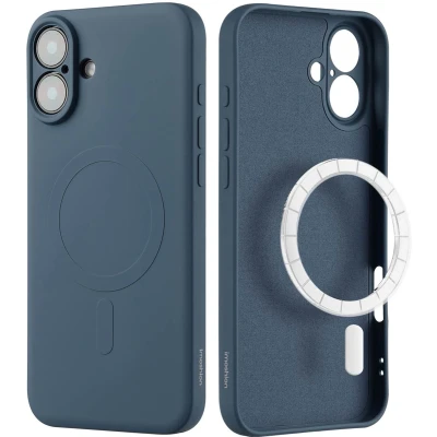 Afbeelding van imoshion Hoesje Geschikt voor iPhone 16 Plus Siliconen Color Backcover MagSafe Donkerblauw