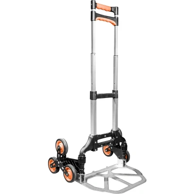 Afbeelding van Brüder Mannesmann Trappensteekwagen Simpel op en inklapbaar 80 kg belasting telescoop handgreep Sterke Aluminium constructie Licht van gewicht M00946 2 jaar garantie TÜV gecertificeerd