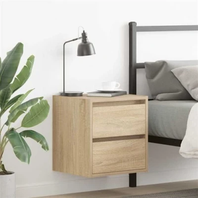 Image de vidaXL Tables de chevet murales 2 pcs chêne sonoma 38x34x40 cm861252