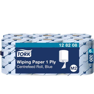 Afbeelding van Poetspapier Tork M2 centerfeed 1 laags 320m blauw 128208
