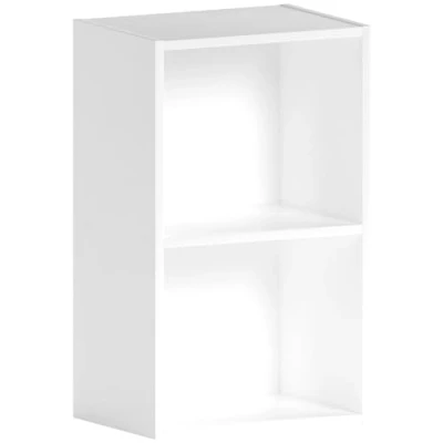 Image de Vida Designs Oxford Bibliothèque à 2 étagères, bois blanc, meuble pour bureau, salle de séjour et chambre