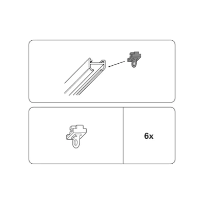 Afbeelding van GARDINIA Stoppers voor aluminium rails 13 mm en gordijnrails, tussenstop kunststof, zwart, Alu VHS serie Lucy, 6 delig