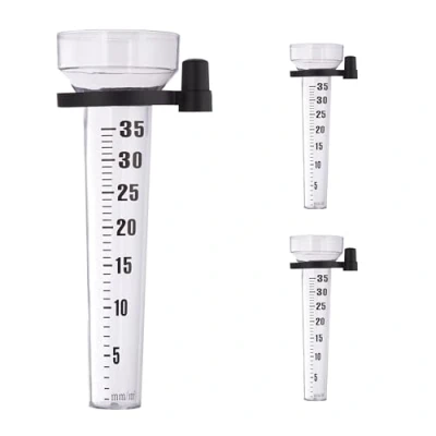 Afbeelding van Relaxdays regenmeter set van 3 pluviometer neerslagmeter 35 mm/m² regenwatermeter