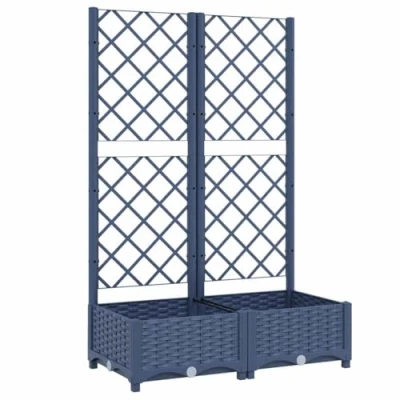 Afbeelding van vidaXL Plantenbak met klimrek, donkergrijs, 80 x 40 121,5 cm, PP