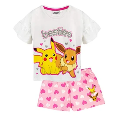 Afbeelding van Pokemon Pikachu &amp; Eevee Pyjama met lange of Korte mouwen voor meisjes, pijpen